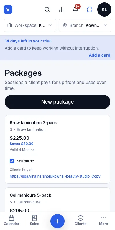Prepaid service packages — Result — Saves $30.00, valid 4 months — Phone
