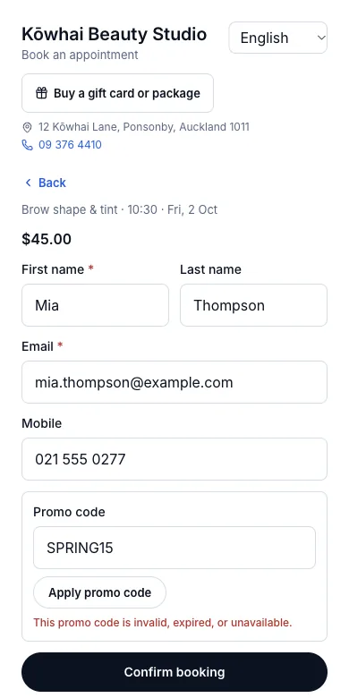 Caps per day and per client — Result — the second use is refused — Phone