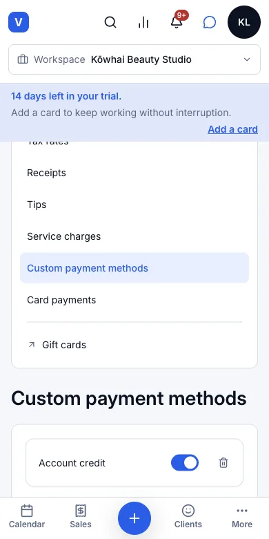 Cash, EFTPOS, bank transfer, recorded by hand — Adding a second one — Phone