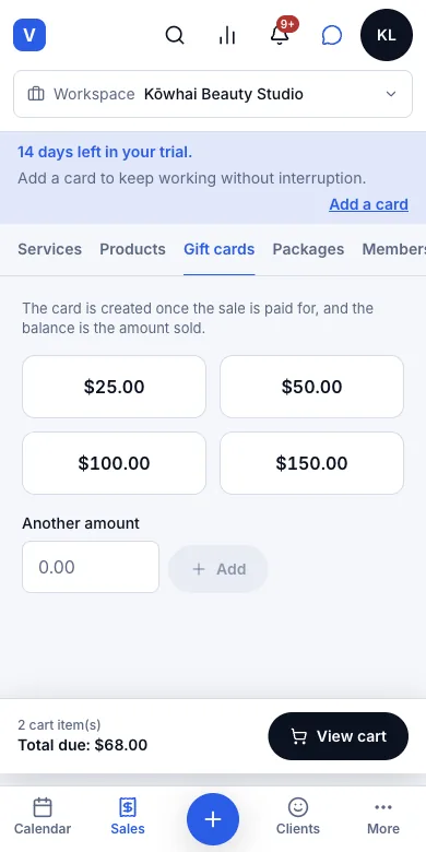 Sell and redeem gift cards — The Gift cards tab — Phone